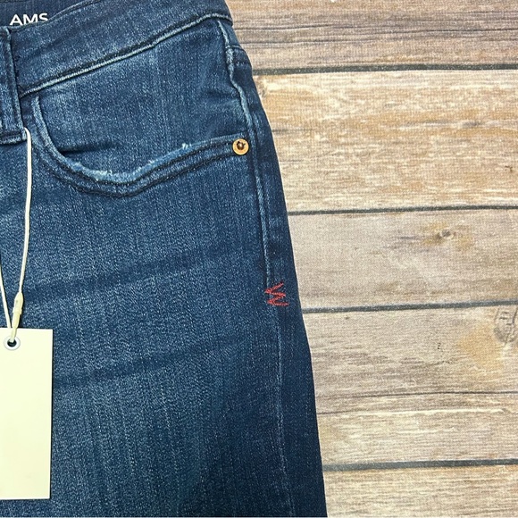 Warp Weft Dark Indigo Amsterdam Slim Straight Girl Adjustable Waist Jeans NWT 14 - Picture 4 of 11